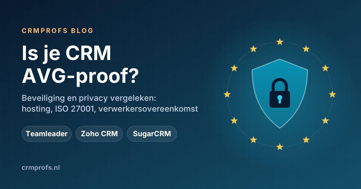 Is je CRM AVG-proof? Beveiliging en privacy bij Teamleader, Zoho CRM en SugarCRM vergeleken